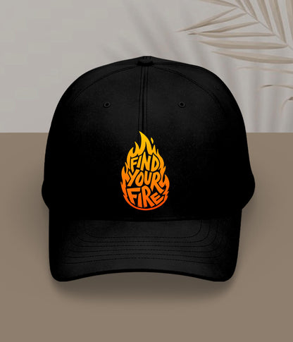 Black Find Your Fire Inspirational Cap