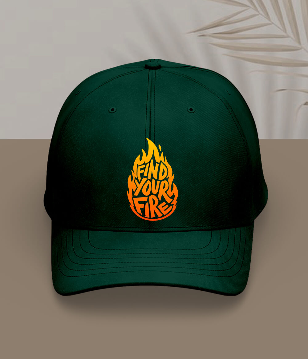 Green Find Your Fire Inspirational Cap