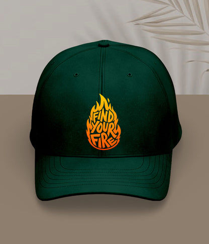Green Find Your Fire Inspirational Cap