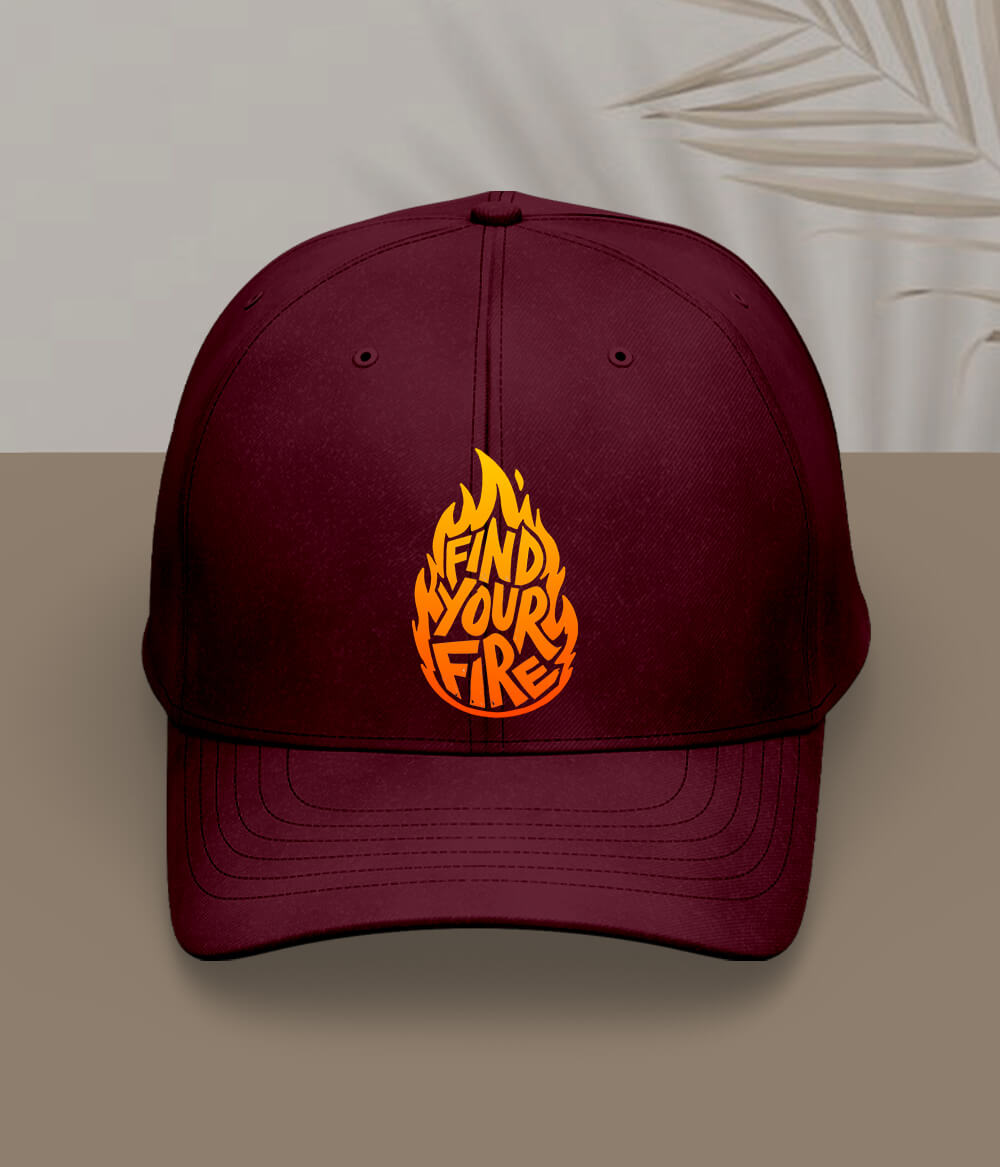 Maroon Find Your Fire Inspirational Cap