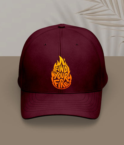Maroon Find Your Fire Inspirational Cap