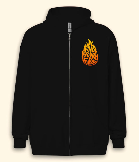 Find Your Fire Inspirational Zipper Hoodie (Unisex)