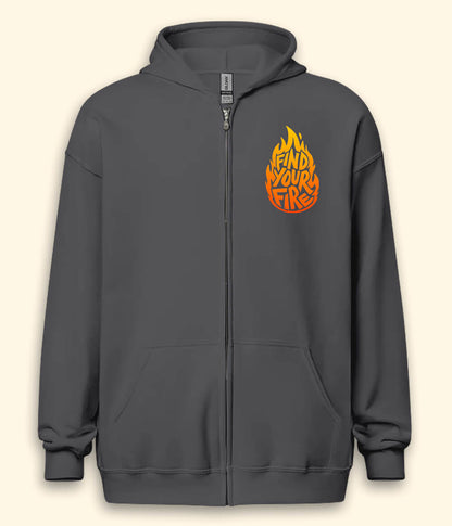 Find Your Fire Inspirational Zipper Hoodie (Unisex)