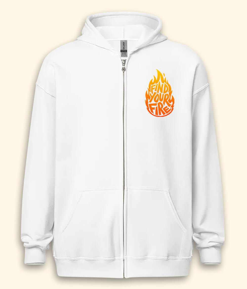 Find Your Fire Inspirational Zipper Hoodie (Unisex)