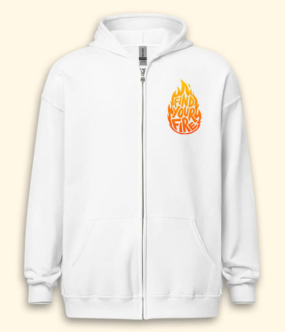 Find Your Fire Inspirational Zipper Hoodie (Unisex)