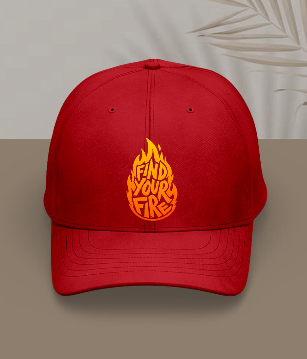 Red Find Your Fire Inspirational Cap