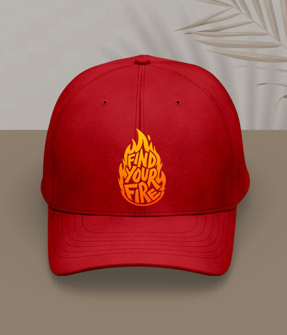 Red Find Your Fire Inspirational Cap