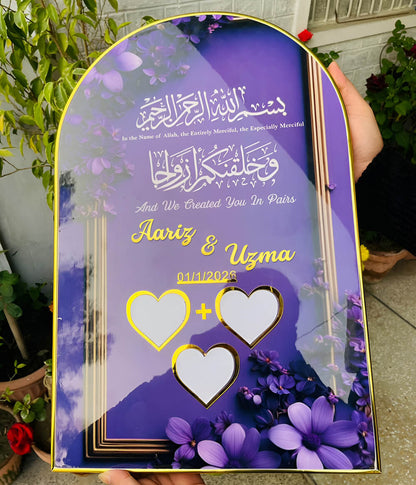 Floral Resin Nikkah Frame