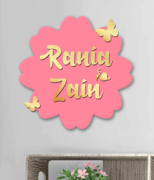Flower Shaped Hanging Sign for Girls Room Decor