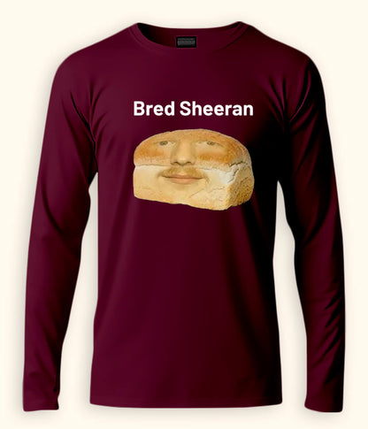 Funny Ed Sheeran Long Sleeve Maroon T-Shirt (Unisex)