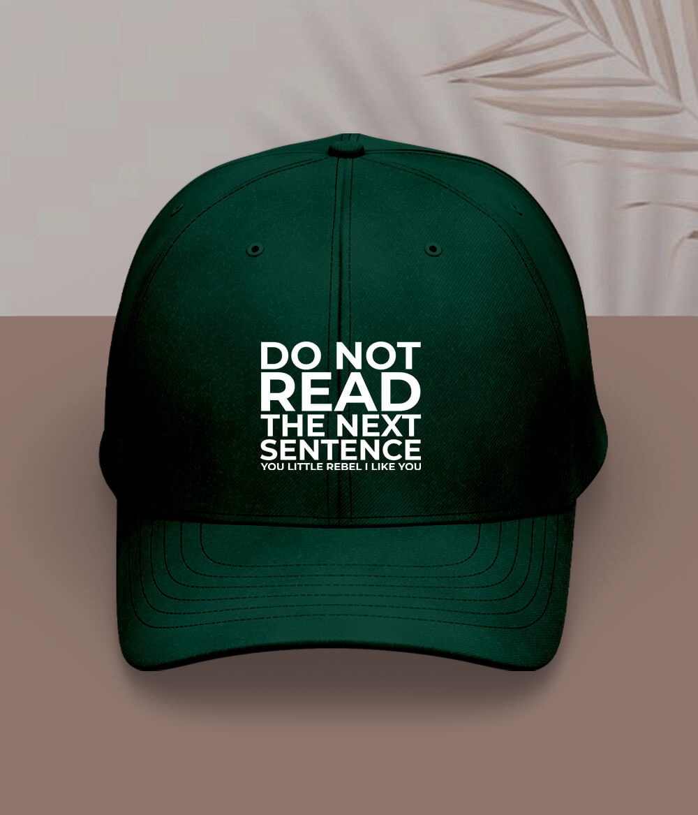 Green Funny Quotes Cap
