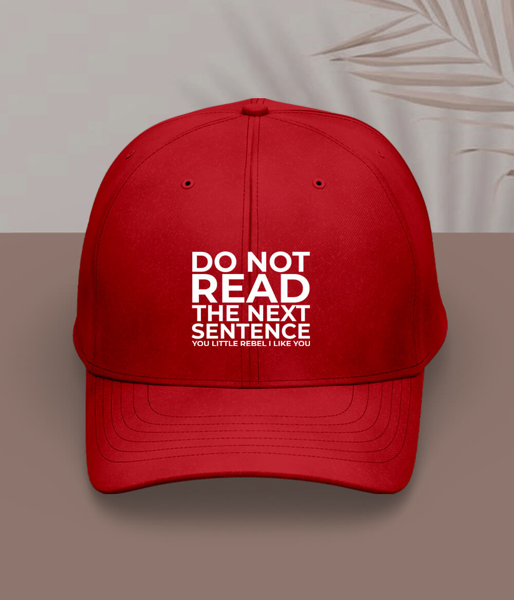 Red Funny Quotes Cap