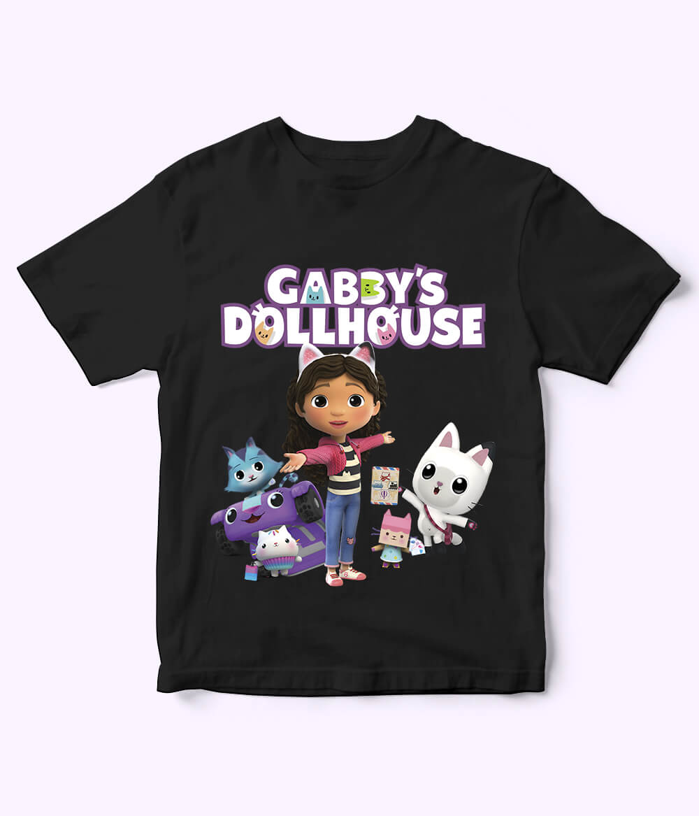 Gabby Dollhouse Black Shirt for Girls