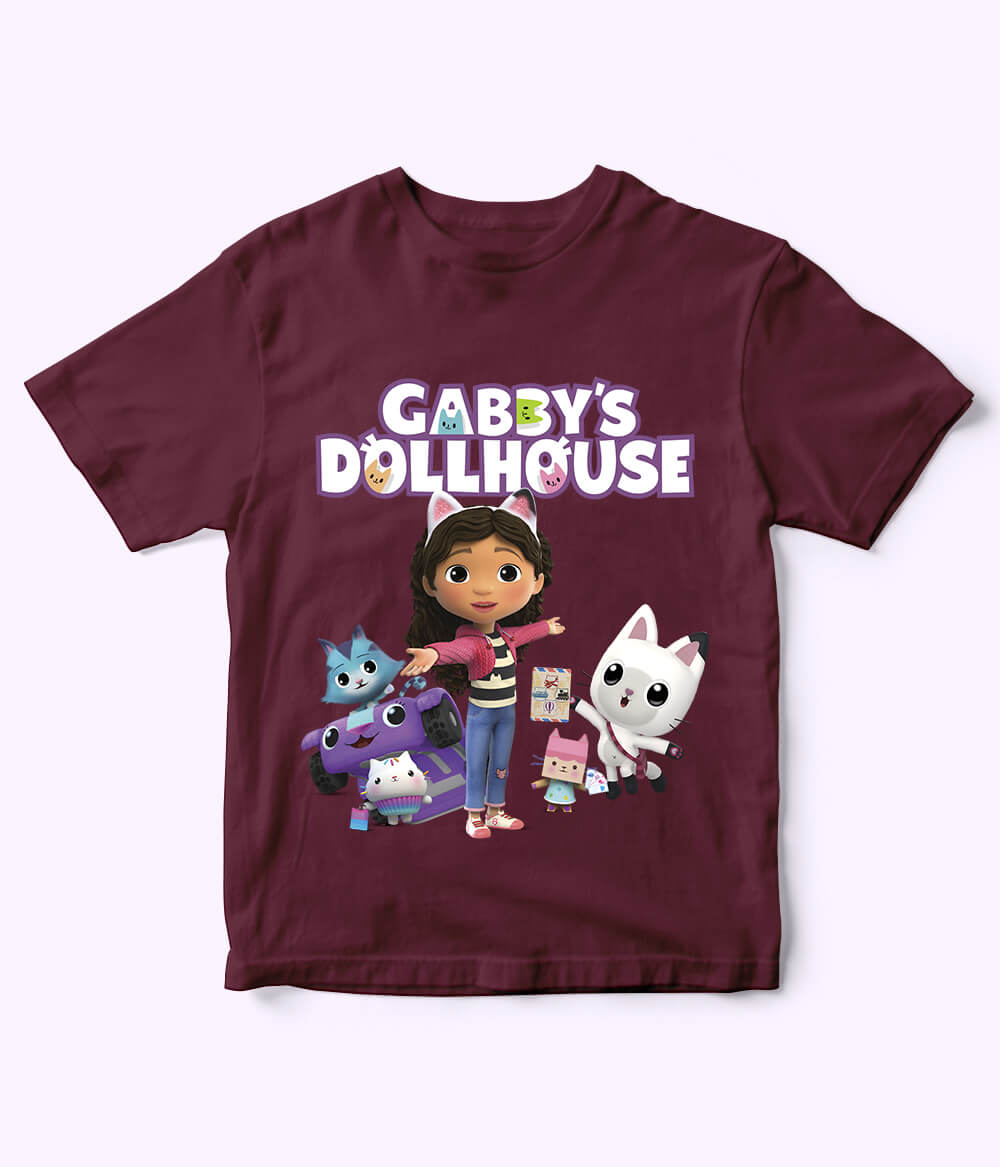 Gabby Dollhouse Maroon Shirt for Girls