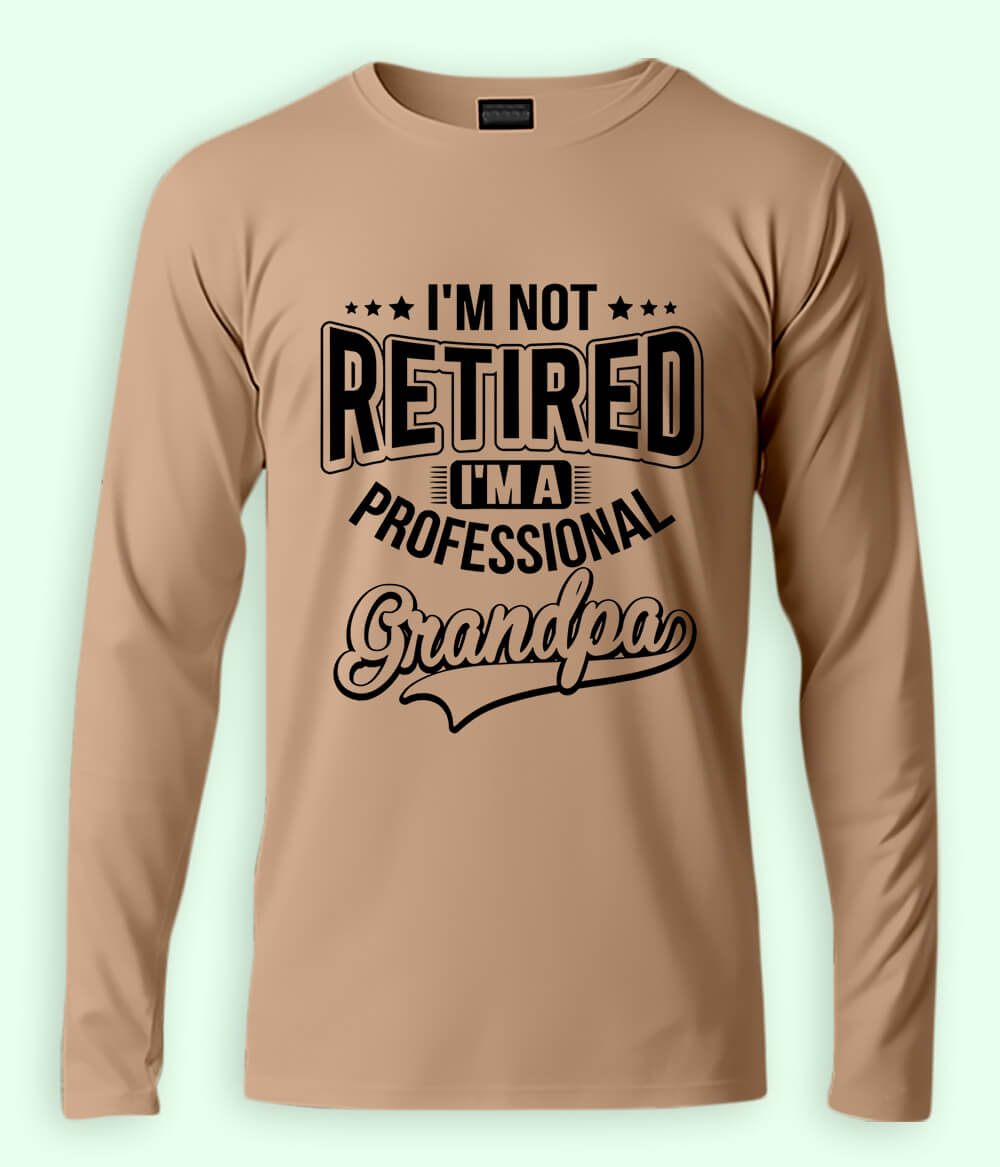 Beige Grandpa Long Sleeve T-Shirt
