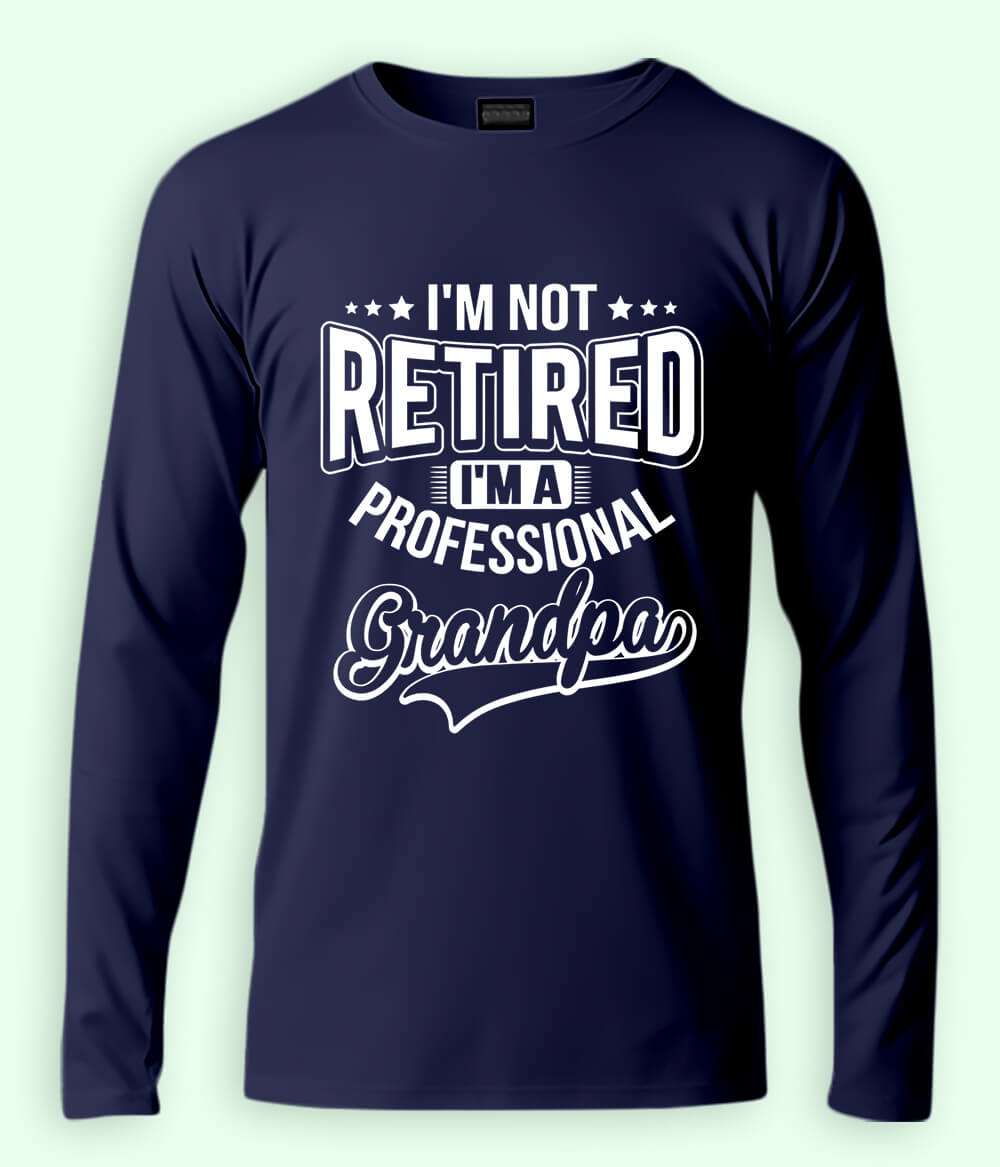 Navy Grandpa Long Sleeve T-Shirt