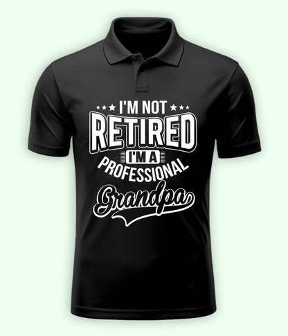 Charcoal Grey Grandpa Polo T-Shirt