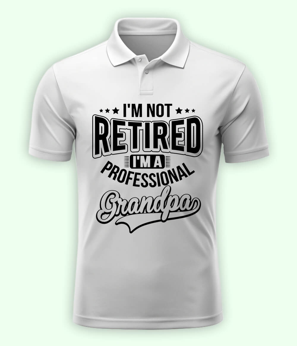 White Grandpa Polo T-Shirt