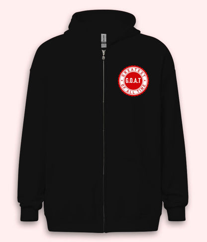 Greatest of All Time GOAT Zipper Hoodie (Unisex)