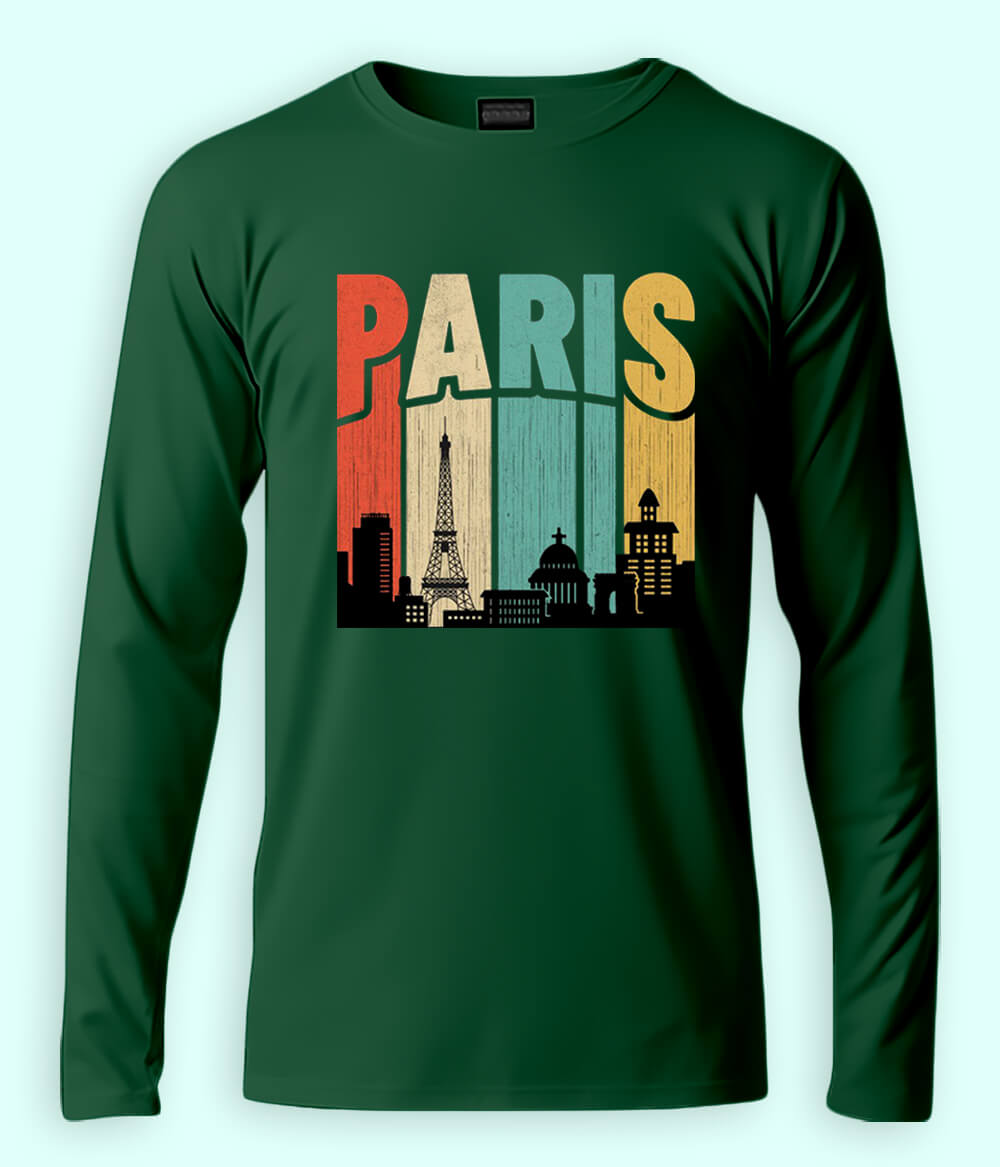 Eiffel Tower Long Sleeve T-Shirt (Unisex)