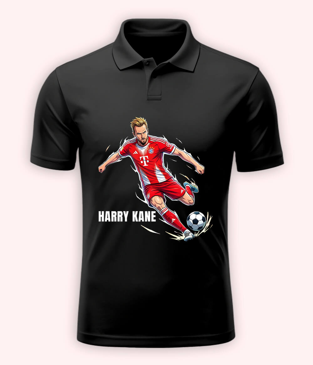 Harry Kane Football Graphic Polo T-Shirt