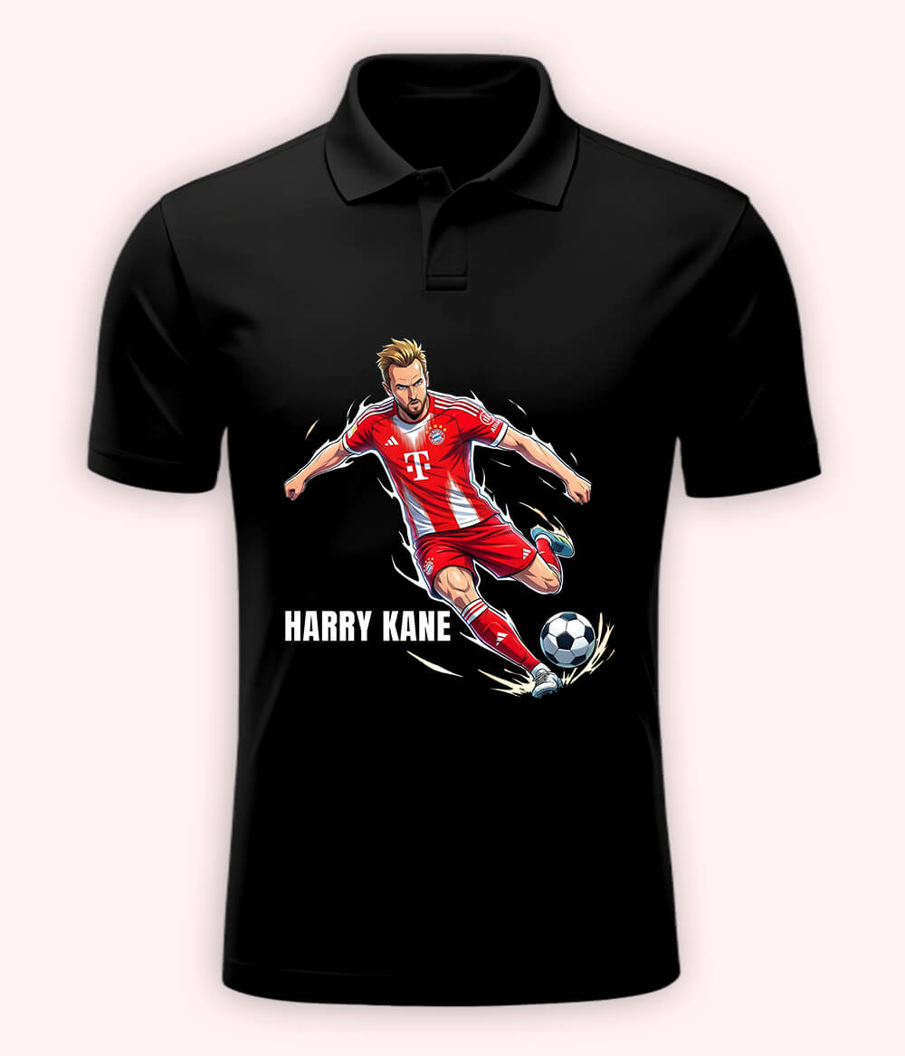 Harry Kane Football Graphic Polo T-Shirt
