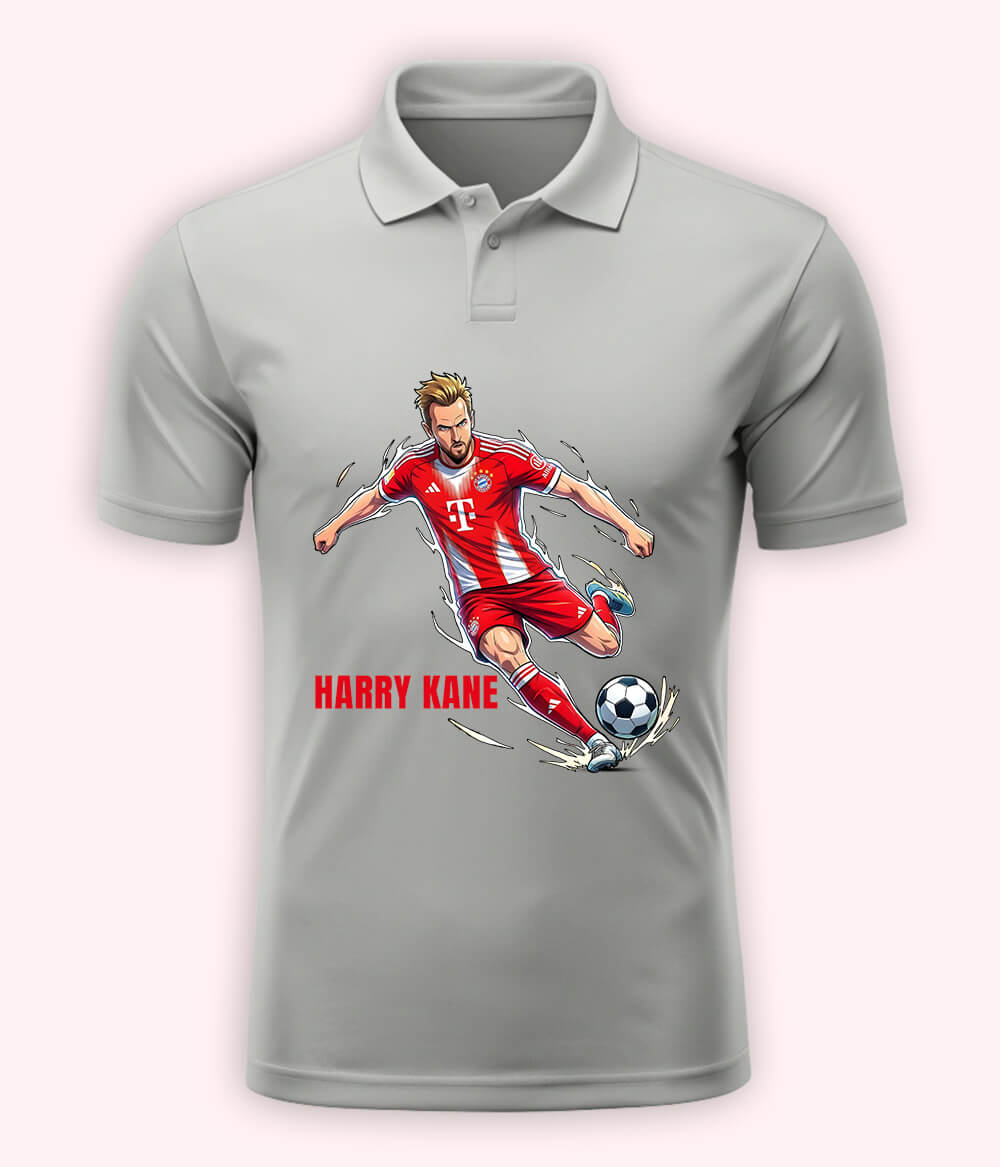 Harry Kane Football Graphic Polo T-Shirt