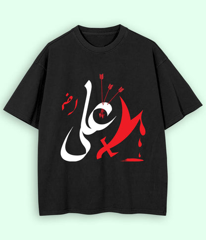 Black Hazrat Ali Oversized T-Shirt (Unisex)