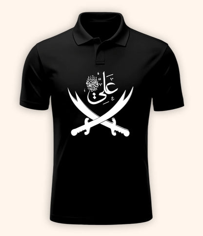 Black Hazrat Imam Ali Polo T-Shirt