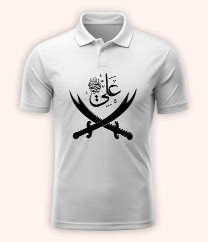 White Hazrat Imam Ali Polo T-Shirt
