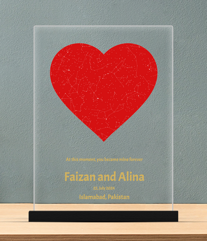 Heart Shape Acrylic Plaque with Base(Customizable)