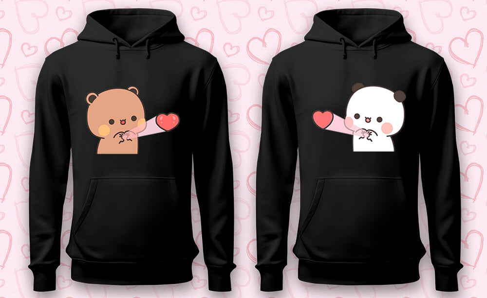 Husband and Wife Dual Black Hoodies