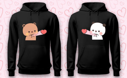 Husband and Wife Dual Black Hoodies