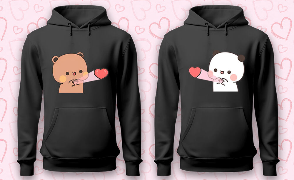 Husband and Wife Dual Charcoal Grey Hoodies