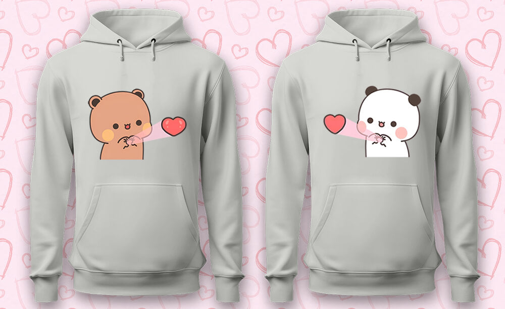 Husband and Wife Dual Heather Grey Hoodies
