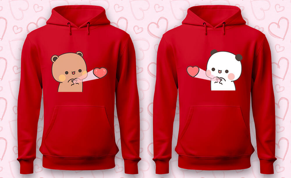 Husband and Wife Dual Red Hoodies