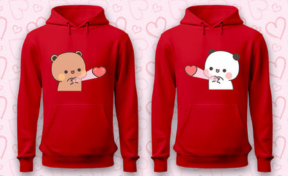 Husband and Wife Dual Red Hoodies