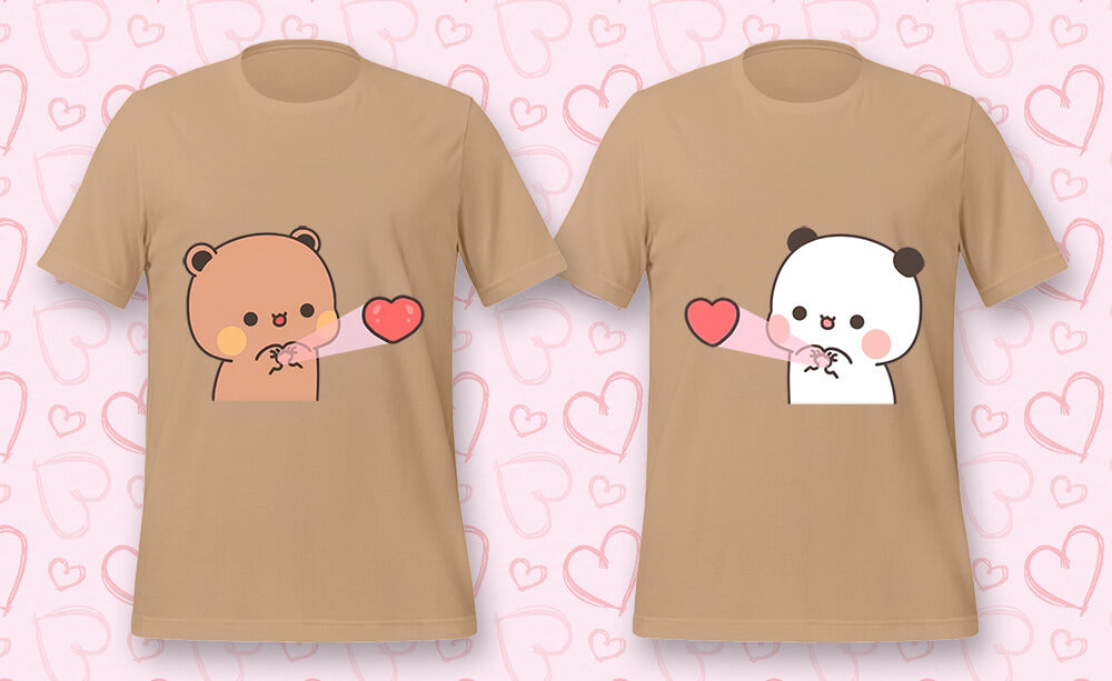 Husband and Wife Love T-Shirts Bundle Beige