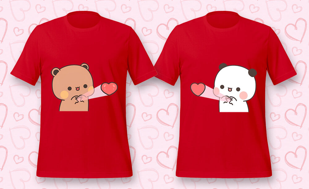 Husband and Wife Love T-Shirts Bundle Red