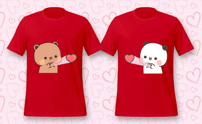 Husband and Wife Love T-Shirts Bundle Red