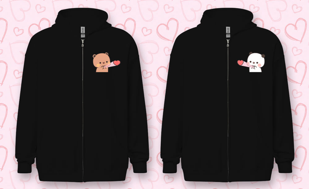 Husband and Wife Love Zipper Hoodie