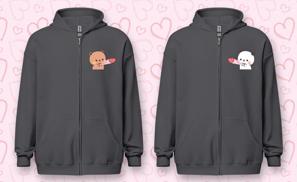 Husband and Wife Love Zipper Hoodie