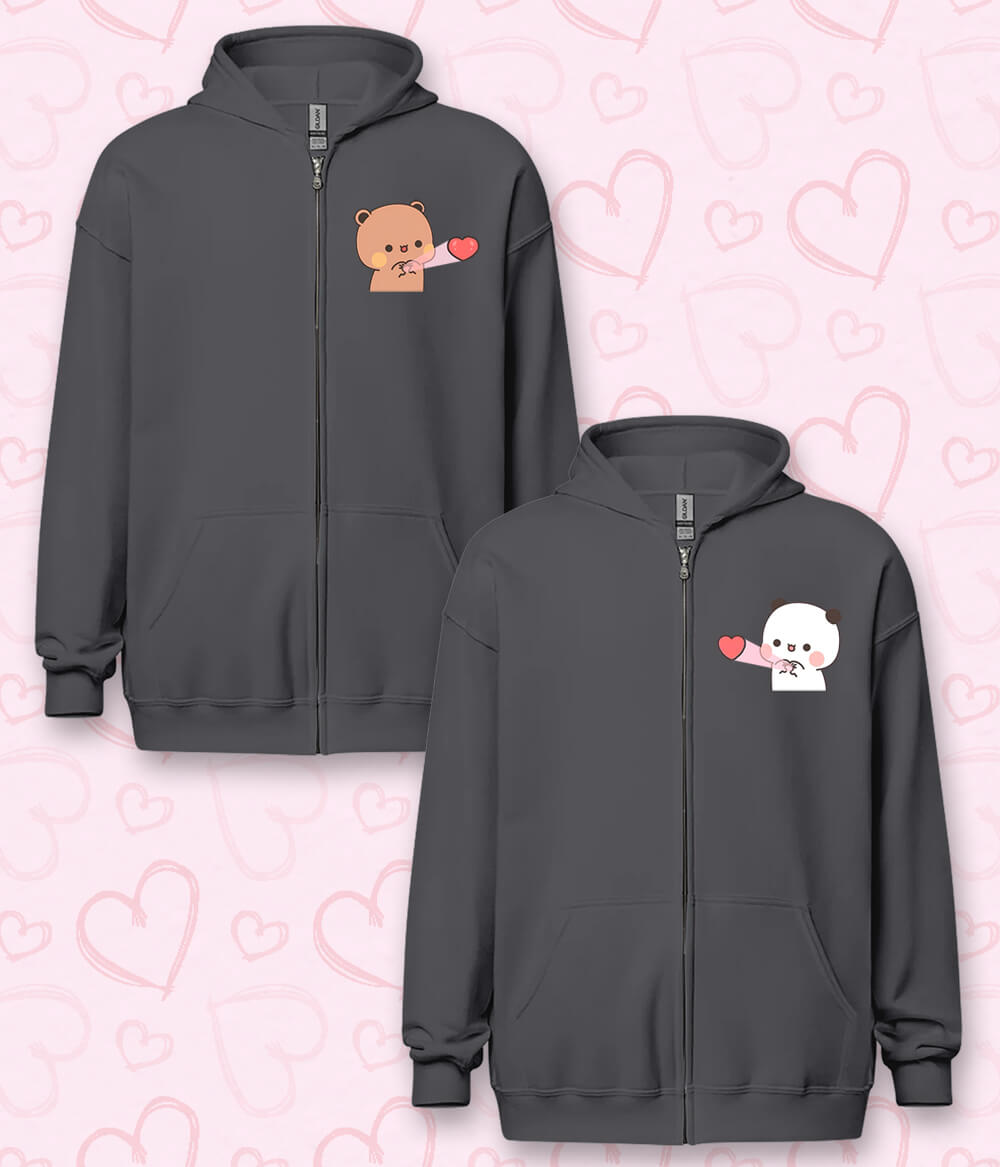 Husband and Wife Love Zipper Hoodie