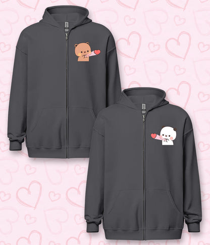 Husband and Wife Love Zipper Hoodie