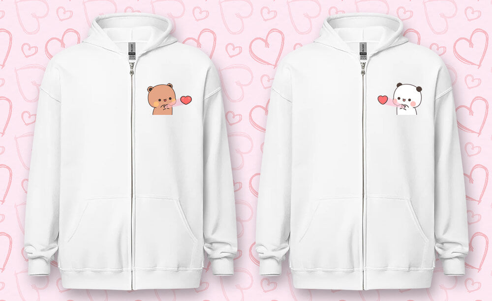 Husband and Wife Love Zipper Hoodie