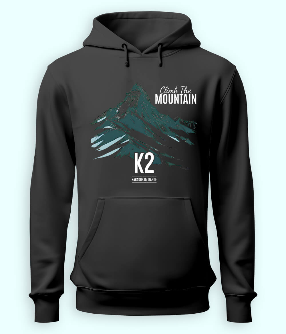 K2 Hiking Hoodie Charcoal Grey T-Shirt (Unisex)