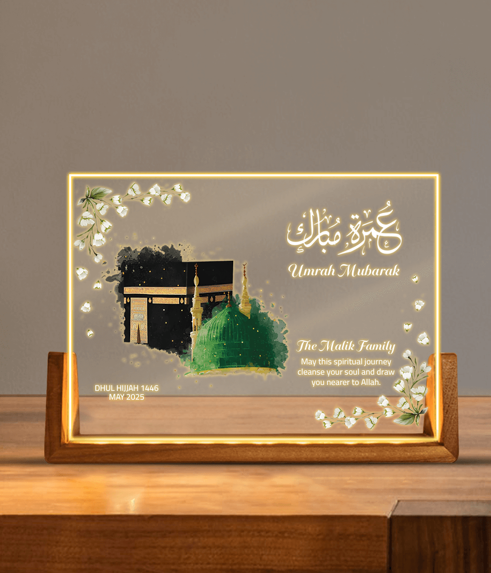 Kaaba and Masjid e Nabvi LED Lamp – Hajj or Umrah Gift Idea (Customizable)