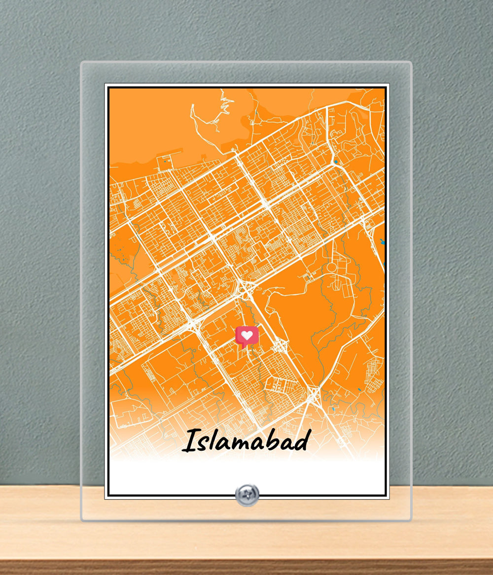 Karachi Lahore Islamabad Map Plaque