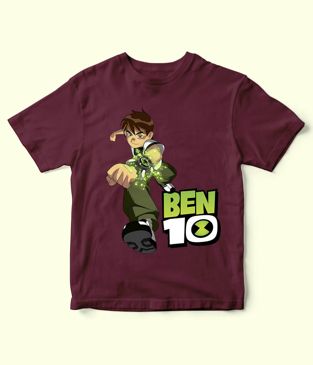 Kids Ben Ten Maroon T-Shirt