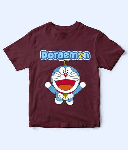 Kids Doraemon Maroon Shirt